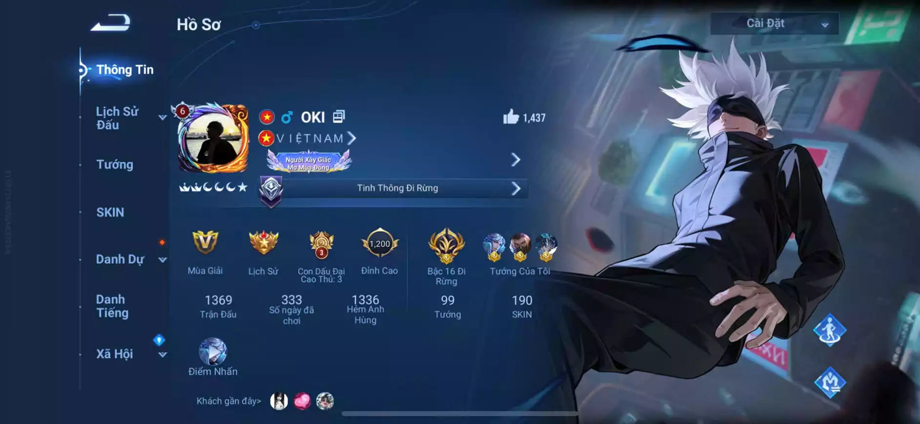 Ảnh Acc vip 6 190 skin