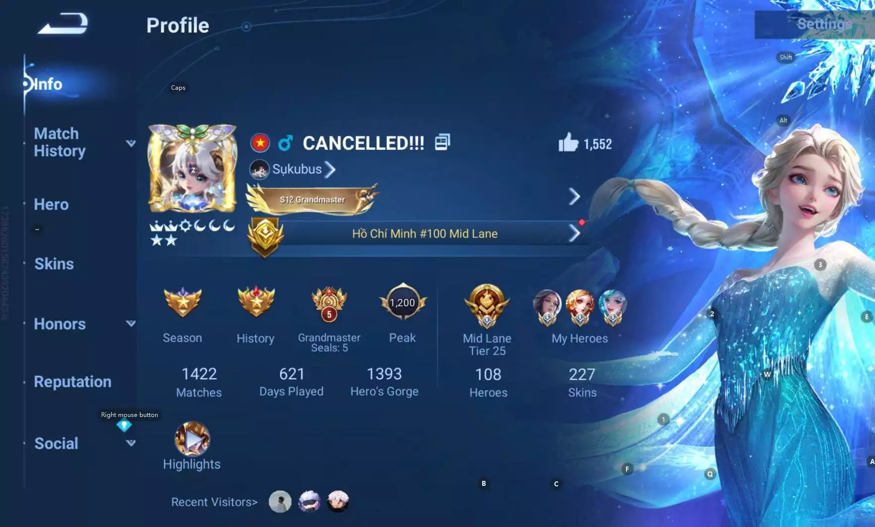 Ảnh Acc glb infinite giao mail 3 vô song 1 đá siêu nhiều skin hiếm Toàn nữ là nữ