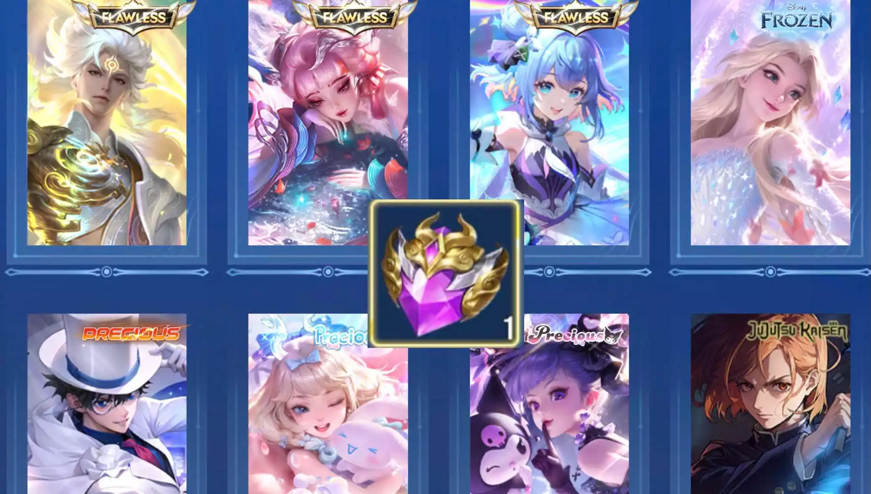 Acc global login infinite giao mail 4 vô song 2 đá quý (1 đá chưa đổi) Nhiều skin limited siêu hiếm