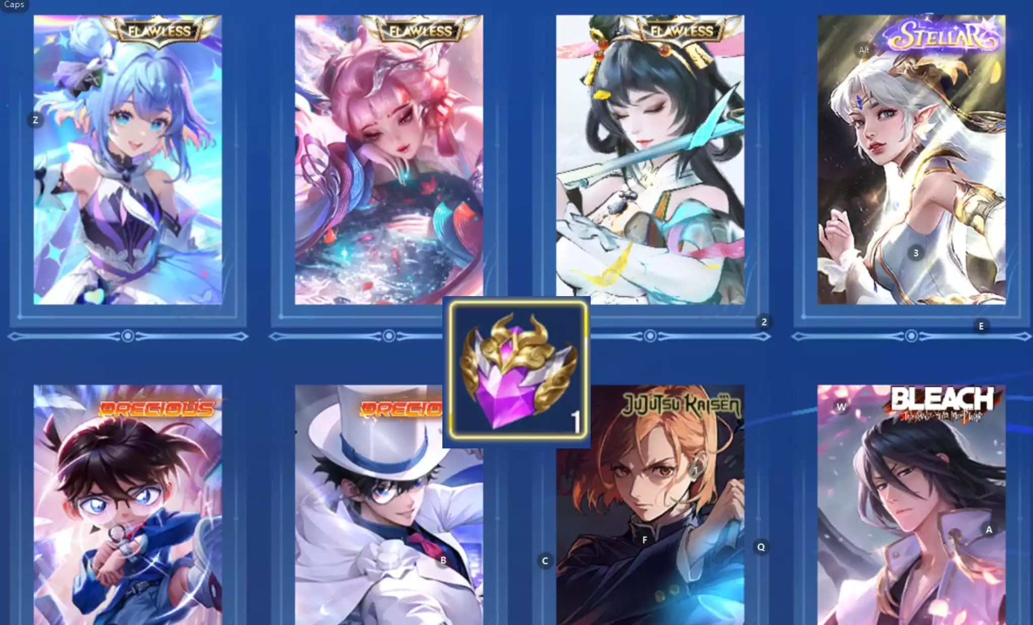 Acc global login wechat 3 vô song 1 đá quý chưa đổi 4 skin gacha và nhiều skin hữu hạn khác