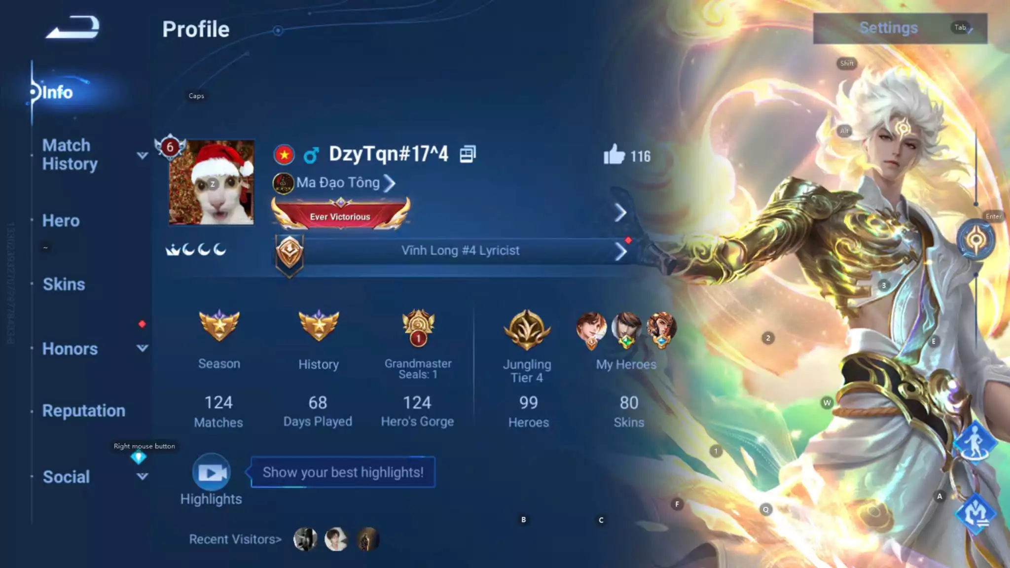 Ảnh Acc global login wechat Lý bạch vô song + triệu vân tết