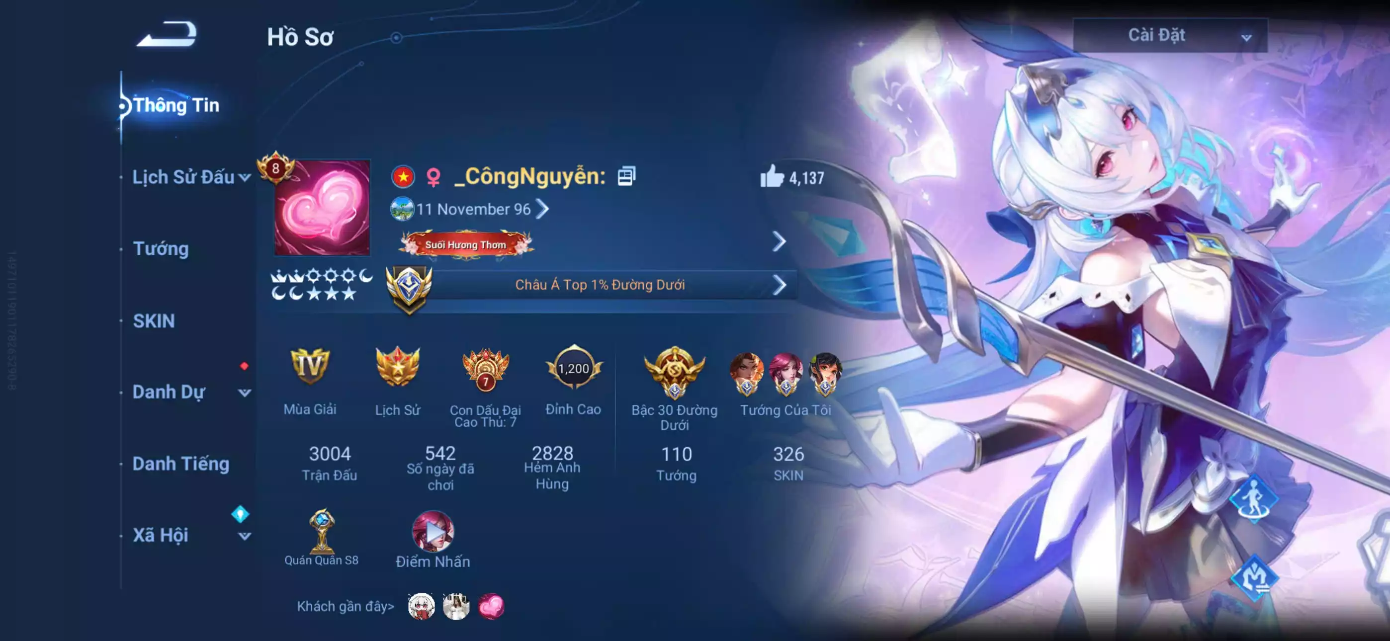 Ảnh Acc sinh ra cho ae đập đá đây Acc glb login infinite giao mail Dư 3 viên đá, 1 vô song, 3 trân phẩm Skin truyền thuyết các thứ