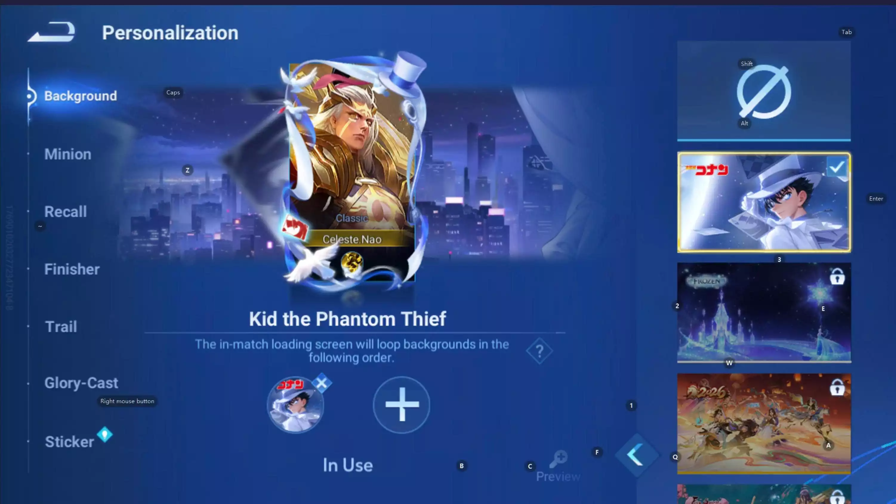 Ảnh acc global login wechat 3 flawess, dư 1 đá, conan kid, 2 skin hợp tác khác, full tết 2025 2026(full nút bấm) kèm thêm nhiều limited khác