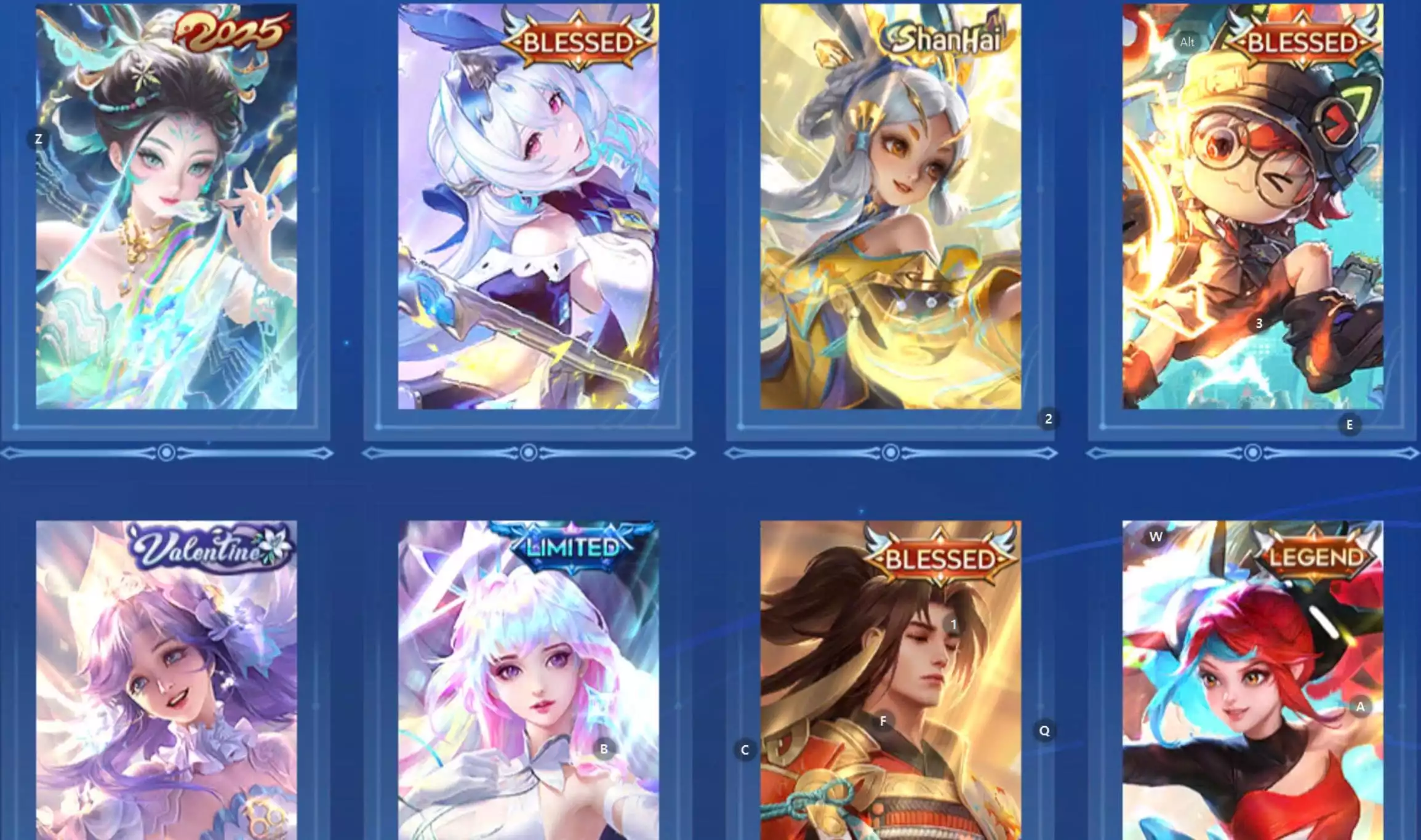 Ảnh acc global login wechat 3 flawess, dư 1 đá, conan kid, 2 skin hợp tác khác, full tết 2025 2026(full nút bấm) kèm thêm nhiều limited khác
