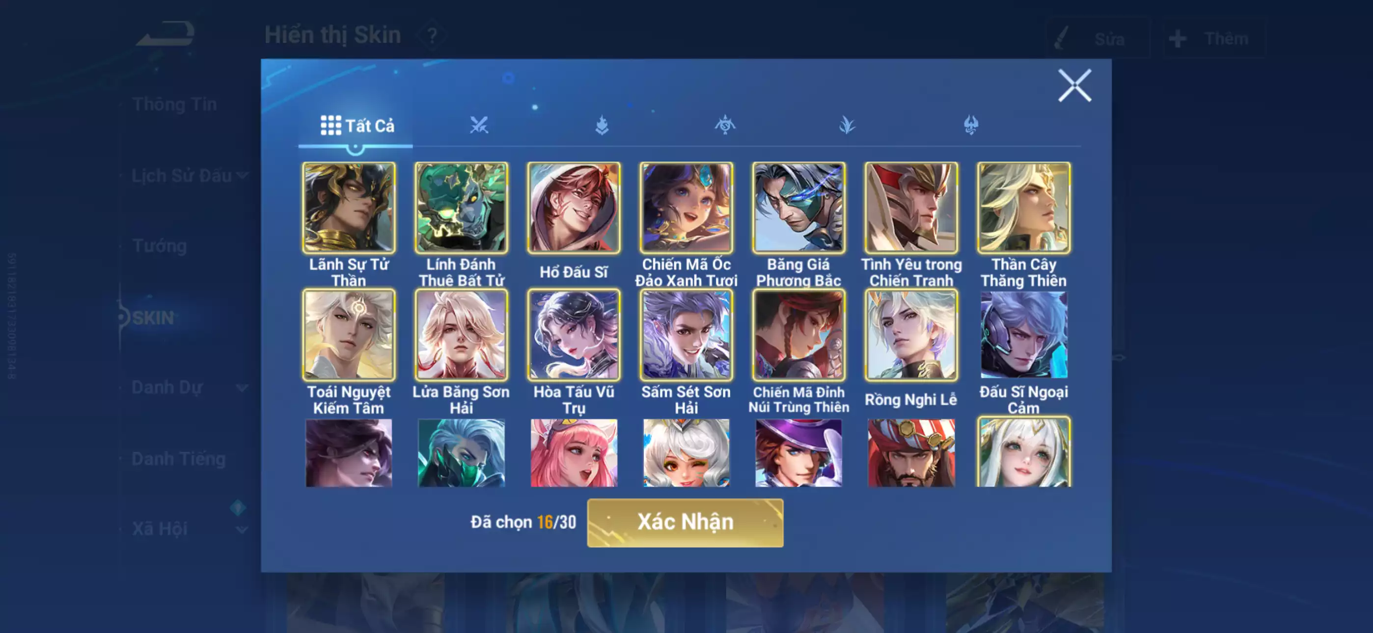 Ảnh Login infinite giao mail. 1 vô song, 9 skin limited siêu vjp