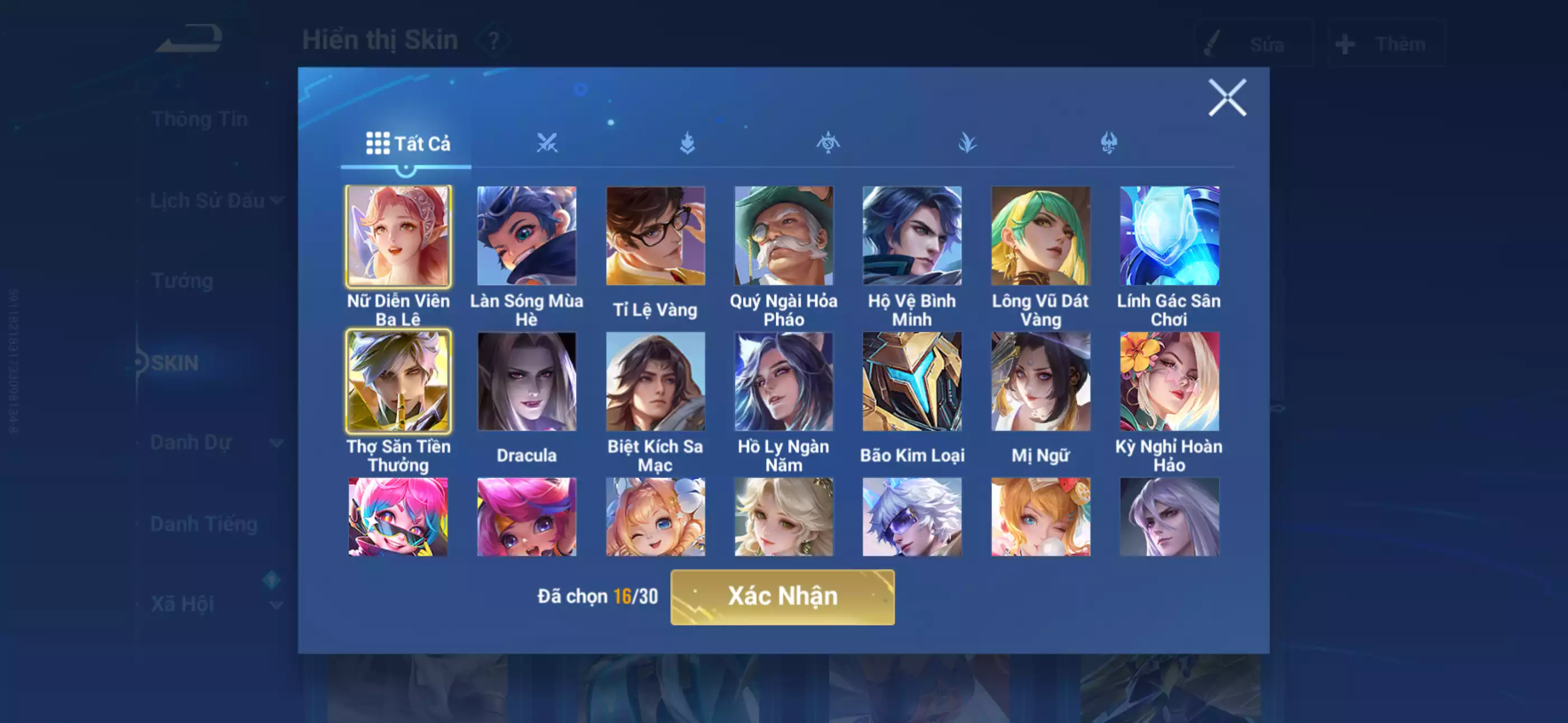 Ảnh Login infinite giao mail. 1 vô song, 9 skin limited siêu vjp