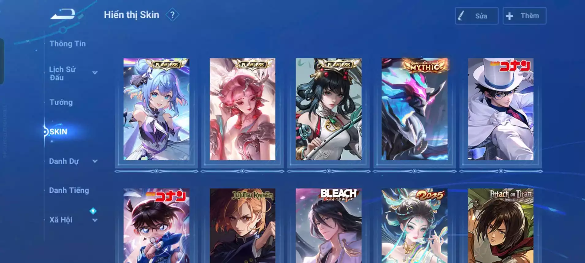 Acc glb login wechat k lỗi 3 vô song 1 đá lữ bố 5 skin limit hợp tac Hơn chục skin legend limited nữa