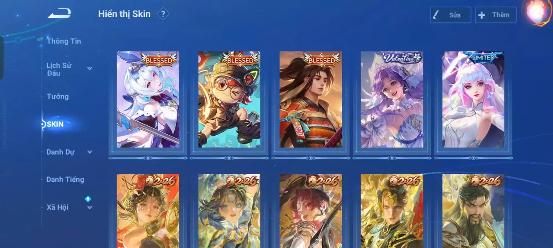 Ảnh Acc glb login wechat k lỗi 3 vô song 1 đá lữ bố 5 skin limit hợp tac Hơn chục skin legend limited nữa