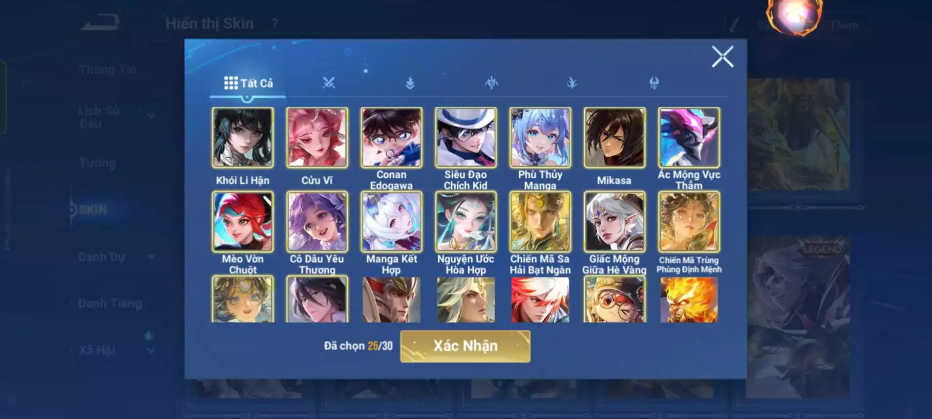Ảnh Acc glb login wechat k lỗi 3 vô song 1 đá lữ bố 5 skin limit hợp tac Hơn chục skin legend limited nữa