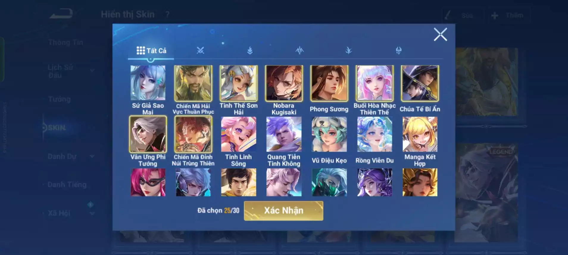 Ảnh Acc glb login wechat k lỗi 3 vô song 1 đá lữ bố 5 skin limit hợp tac Hơn chục skin legend limited nữa