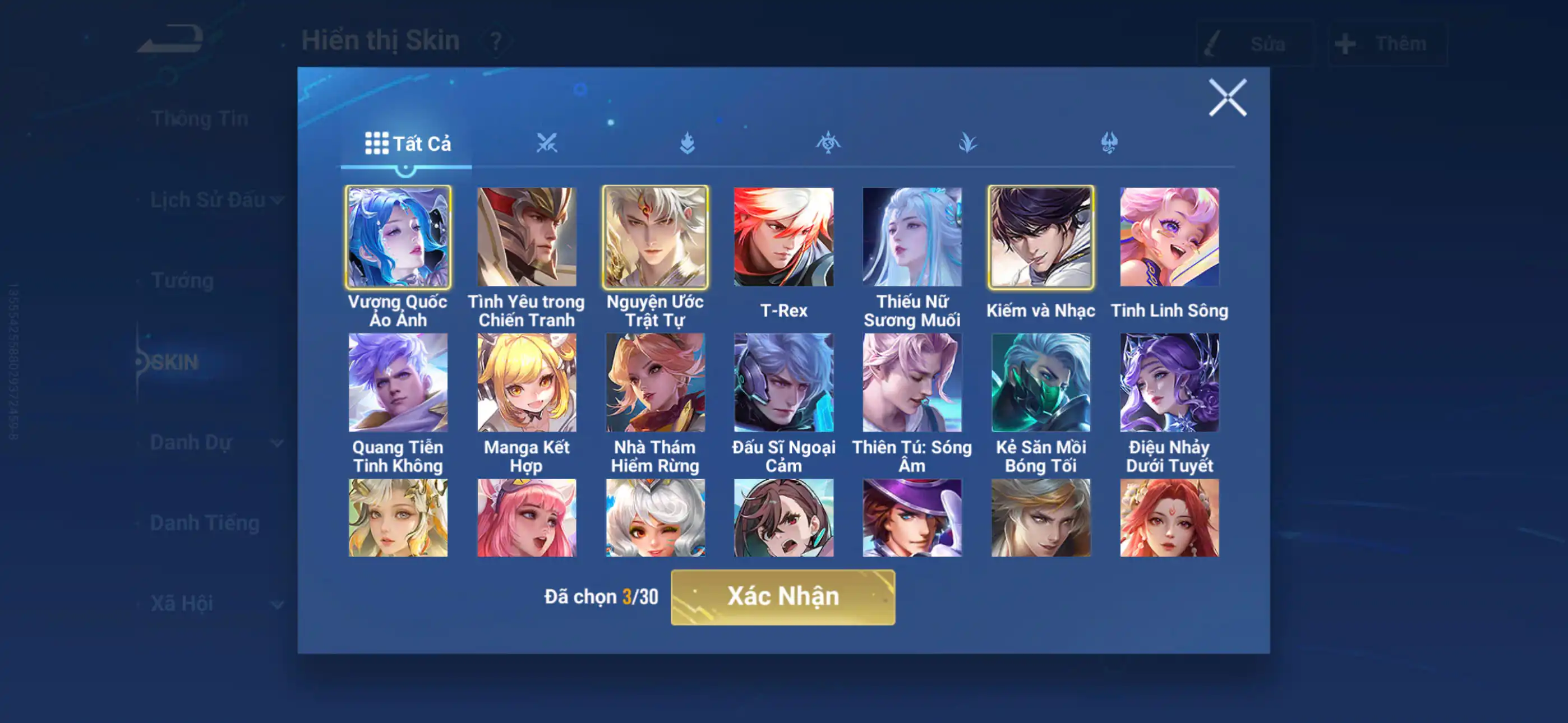 Ảnh Acc glb infinite giao mail 1 đá điêu thuyền, 2 limited legend