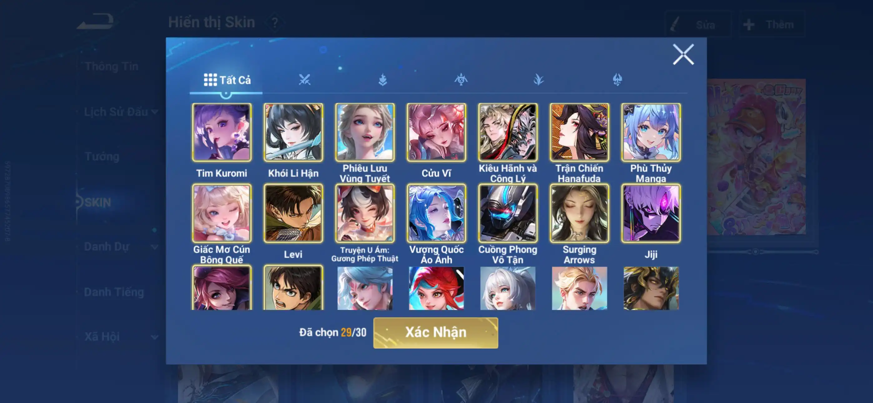 Ảnh Acc glb infinite giao mail Vip 10 408 skin 8 flawess, 5 mythic(1 skin lính), 11 skin hợp tác (hiếm) Siêu nhiều skin truyền thuyết limited  1 load nền