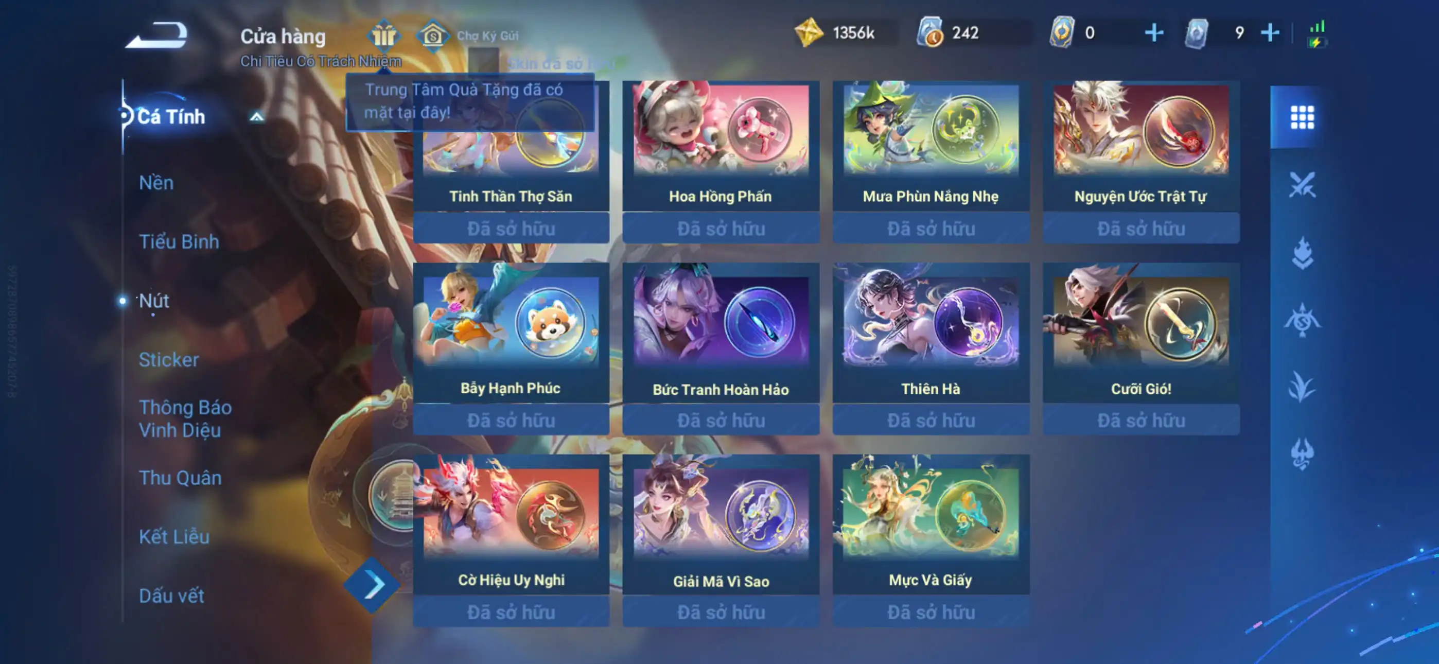 Ảnh Acc glb infinite giao mail Vip 10 408 skin 8 flawess, 5 mythic(1 skin lính), 11 skin hợp tác (hiếm) Siêu nhiều skin truyền thuyết limited  1 load nền